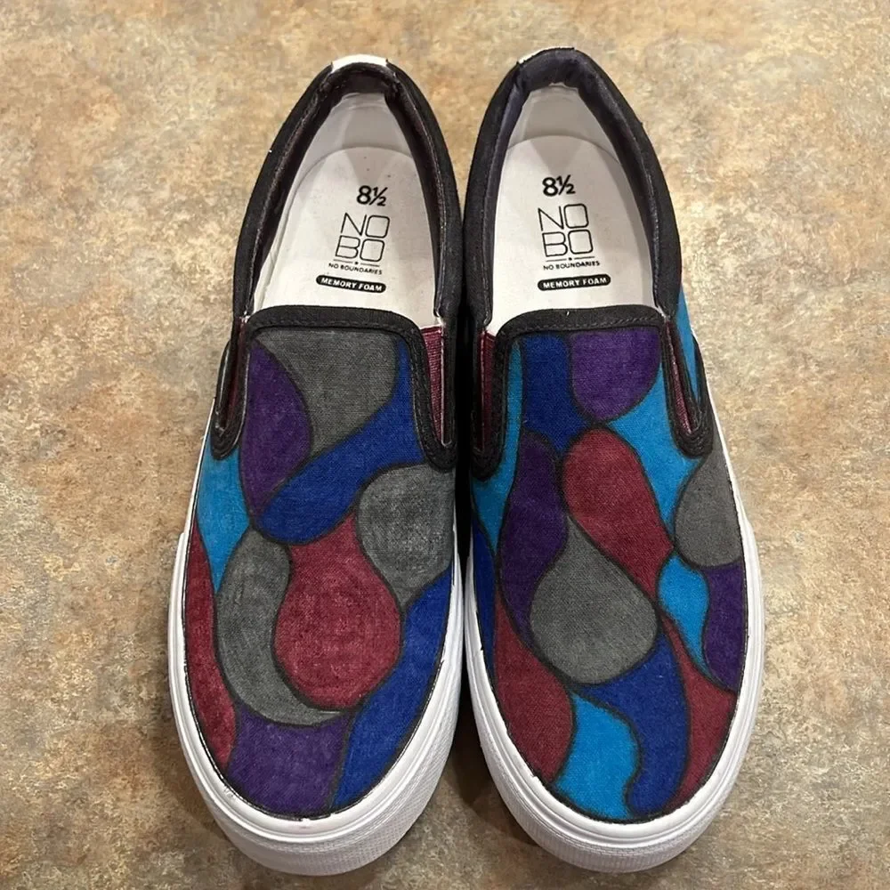 Upcycled Colorful Canvas Shoes 8.5